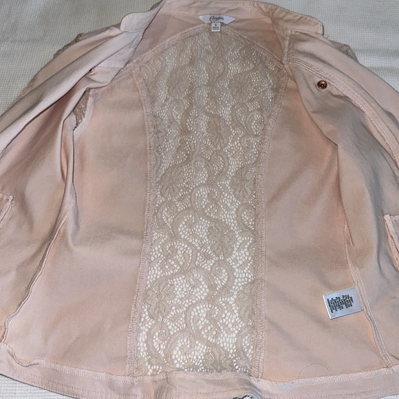 Candie’s Lace Moto Jacket Women Size Small Pink Blush long Sleeve - Picture 9 of 15